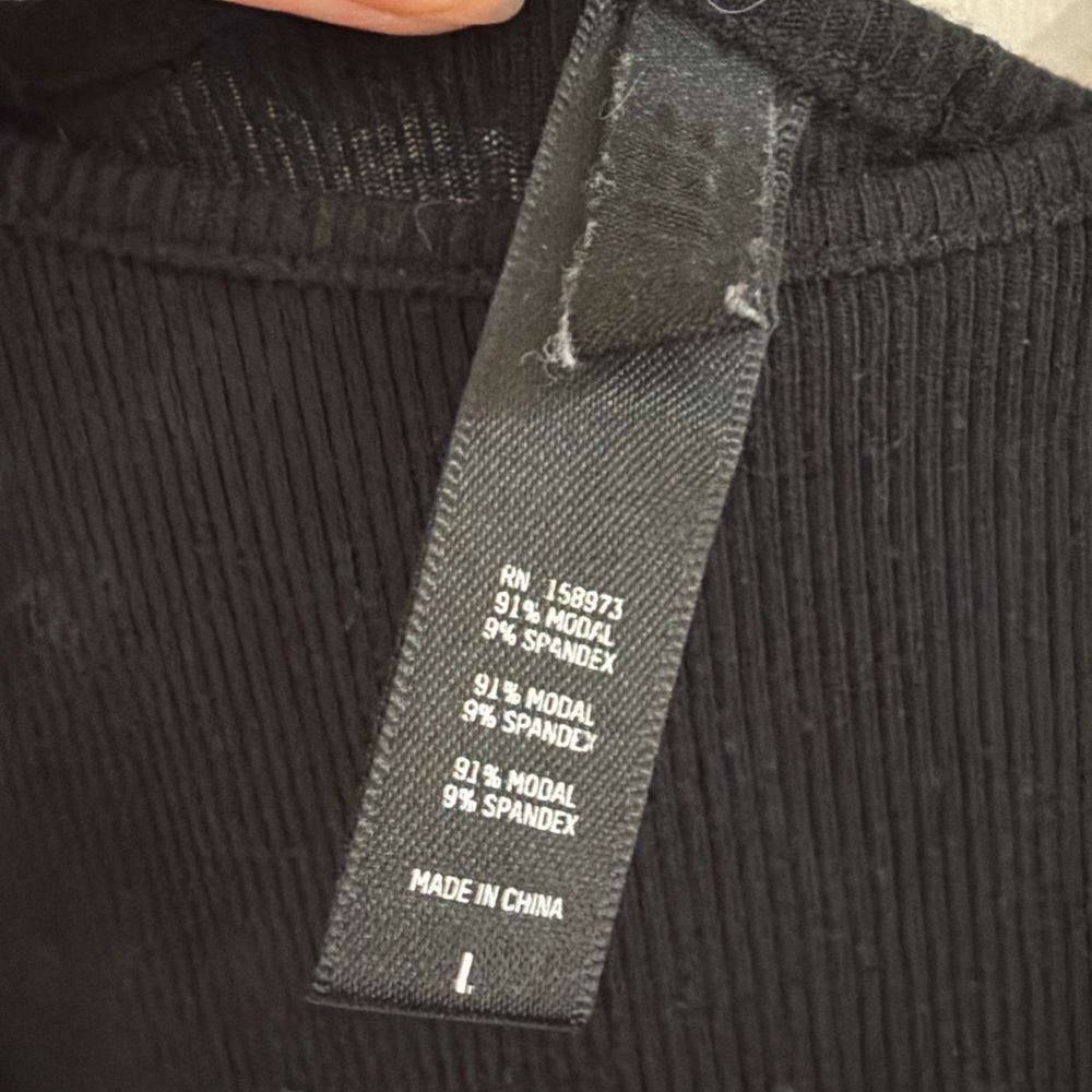 Skims Ribbed Black Maxi Dress Size Large - Picture 5 of 5